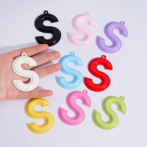 Colorful S-letter faux leather pendants for DIY keychains and bags in nine vibrant colors