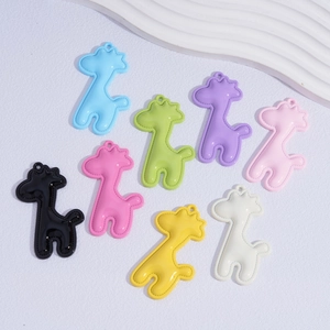 Colorful PU leather style giraffe pendants for DIY keychains and bag decoration accessories