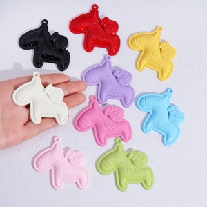 Colorful horse charms in PU leather style with money bag design for DIY keychains