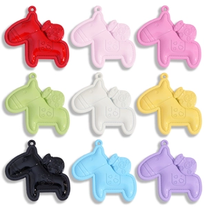 Colorful Zinc Alloy Horse Shaped Pendant Painted Fortune Bag Heart Design Jewelry Accessory For DIY Keychain Bag Decor Women