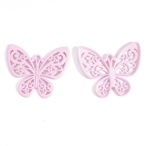 Ciondoli a farfalla traforati rosa per accessori gioielli fai da te e decorazione chiavi