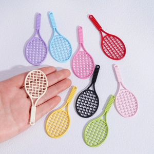Miniature colorful tennis racket charms for DIY jewelry, keychains and bag decorations