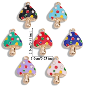 Colgantes de setas de colores esmaltados para hacer joyas DIY set de 7 colores charms