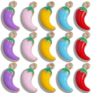 Alloy Enamel Chili Pepper Pendants DIY Jewelry Making Charms For Necklace Bracelet Earring Clothing Decor Women Accessories