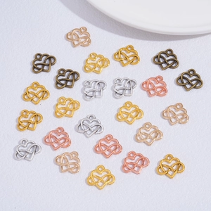 Ciondoli cuore infinito in lega vintage in argento oro oro rosa e bronzo per gioielli