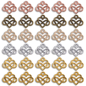 Ciondoli Fai da Te Retro in Lega di Zinco a Forma di Cuore e Infinito Accessori in Metallo Multicolore per Creazione Gioielli Collane Bracciali