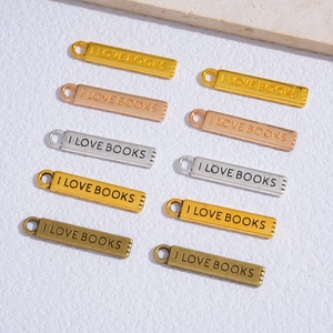Breloques DIY I Love Books en alliage de cinq couleurs pour la création de bijoux