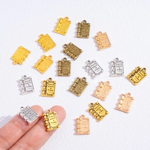 DIY Once Upon A Time alloy book charms in four metallic finishes for jewelry making