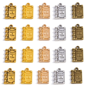 Vintage Once Upon A Time Storybook Alloy Pendants For Jewelry Making DIY Charms Antique Gold Silver Bronze Book Shape Pendant Accessories