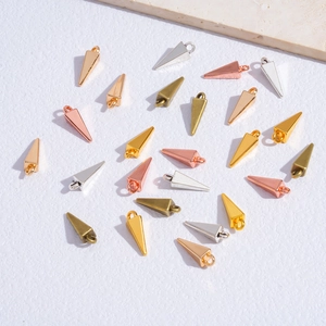 Pendenti a cono geometrici in oro, argento e bronzo per collane e orecchini fai-da-te