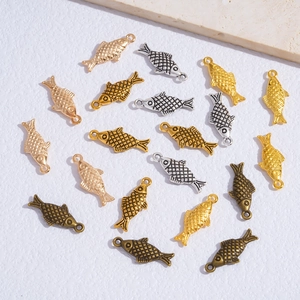 DIY koi fish metal charms in gold silver bronze finishes for jewelry making crafts