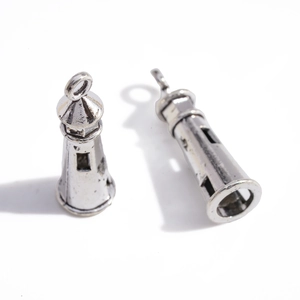 Vintage silver lighthouse alloy charms for DIY necklaces and bracelets in 3D design