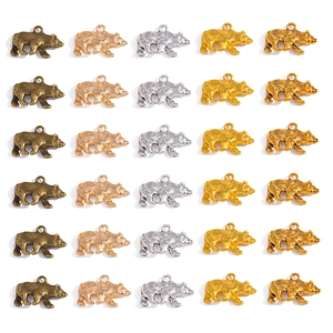 DIY Zinc Alloy Bear Pendants For Jewelry Making 3D Animal Charms For Necklace Bracelet Earrings Vintage Metal Accessories