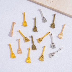 Multicolor alloy magic broom pendants for DIY necklace and bracelet jewelry making
