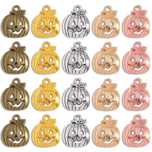 Ciondoli Vintage in Lega di Zinco a Forma di Zucca di Halloween Jack-O'-Lantern per Accessori per la Creazione di Gioielli DIY