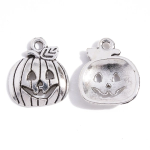 Ciondoli a zucca di Halloween in argento vintage per creazione di gioielli fai da te