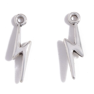 Colgantes de rayo plateados para creación de joyas DIY como pendientes y collares