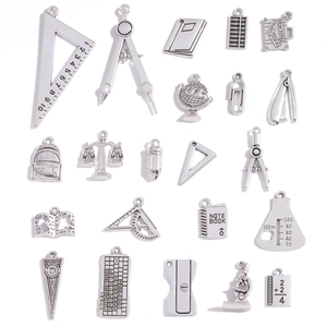 Vintage Zinklegering School Thema Bedeltjes Kantoorbenodigdheden Wetenschap Voor DIY Sieraden Maken Terug Naar School Cadeaus