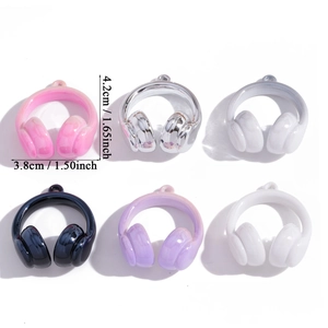 Colorful acrylic headphone pendants for DIY jewelry making and keychain accessories
