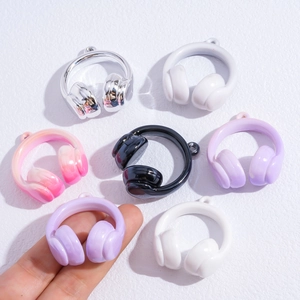 Colorful acrylic mini headphone charms for DIY keychain and bag jewelry decoration