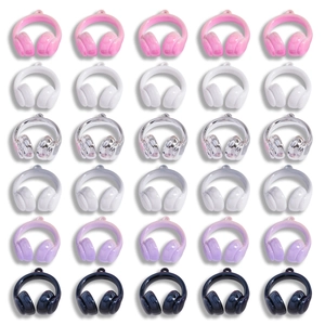 Fashion 3D Headphone Acrylic Pendant DIY Jewelry Accessory For Bag Keychain Women Creative Headphone Charm Jewelry Making