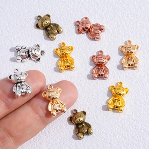 Süße Teddybär Metallanhänger in Gold Silber und Bronze für die DIY Schmuckherstellung