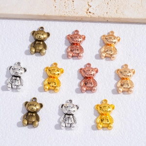 Zehner-Set süße Teddybär-Anhänger aus Legierung für DIY-Halsketten in verschiedenen Farben
