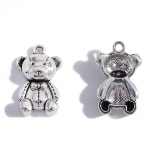 Vintage Silberlegierung Teddybär Anhänger mit Details für DIY Schmuckherstellung Zubehör
