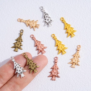 DIY Weihnachtsbaum-Anhänger in Silber, Gold und Bronze aus Legierung für die Schmuckherstellung
