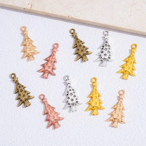 10er-Set Vintage-Weihnachtsbaumanhänger aus Legierung in Gold und Silber für DIY-Schmuck