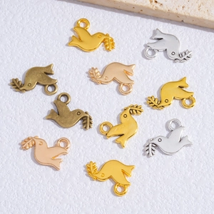 DIY Taubenanhänger mit Olivenzweig in Gold, Silber, Roségold und Bronze Optik