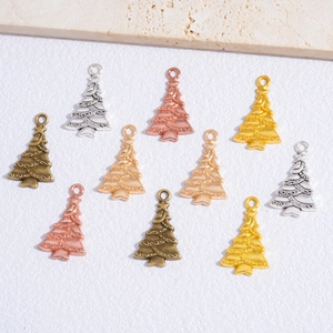DIY colorful Christmas tree alloy pendants for necklaces and bracelets making
