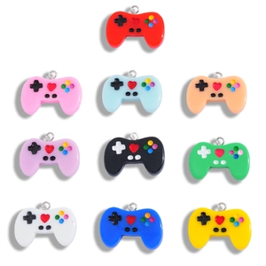 Resin Game Controller Pendant Cartoon Controller Charm For DIY Necklace Keychain Bag Decoration Alloy Mini Gaming Console Accessory