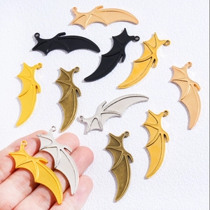 Gothic bat wing pendants in multiple alloy metal finishes for DIY jewelry making