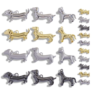 Dachshund Dog Metal Charms For DIY Jewelry Making Polished Zinc Alloy Pendants For Necklace Keychain Crafts Accessory