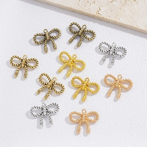 Pendentifs nœuds en alliage assortis avec texture tressée pour création de bijoux DIY