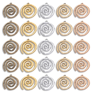 Vintage Zinc Alloy Spiral Swirl Charms For DIY Jewelry Making Ocean Vortex Pendant For Necklace Bracelet Metallic Findings