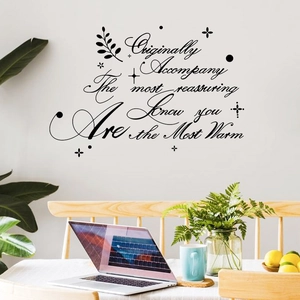 Originally Accompany Citazione Inglese Adesivo da Parete PVC Nero Scritta Artistica Sticker Murale per Camera da Letto Soggiorno