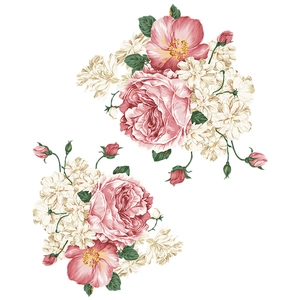 Modern minimalist pink peony floral wall stickers for bathroom and home decoration
