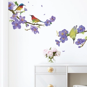 Chinese style plum blossom and birds wall stickers for home living room decoration