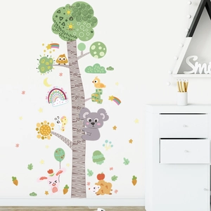 Sticker mural toise enfant animaux mignons avec koala et lapin allant de 50 à 170cm
