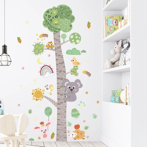 Sticker mural toise pour enfants avec animaux mignons koala et hibou décor de chambre