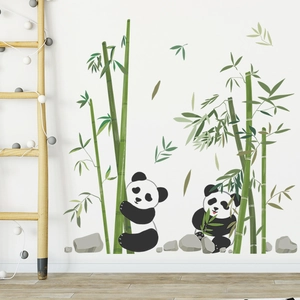 Adesivi murali con panda e bambù per la decorazione della camera e del soggiorno