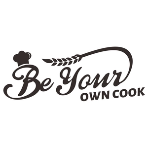 Kitchen wall decal featuring chef hat and Be Your Own Cook motivational lettering
