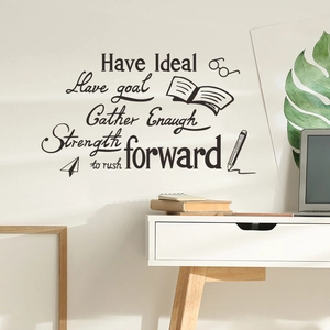 Inspirational Have Ideal quotes wall sticker with book and pencil icons for living room decor