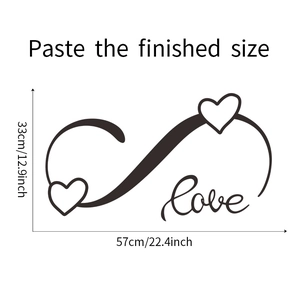 Détail du sticker mural cœur et infini love dimensions 57x33cm pour décor intérieur