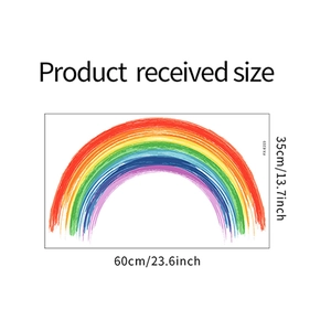 Detailed size specification for rainbow wall sticker measuring 60cm by 35cm with FX-E223 code