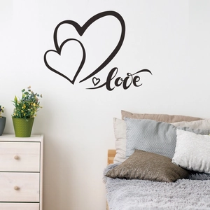 Modern Minimalist Romantic Heart Love Wall Sticker Removable PVC Decal Self-Adhesive Wall Art For Bedroom Living Room Home Decoration