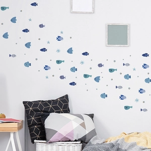 Cartoon ocean fish and starfish wall stickers set for children room wall decoration