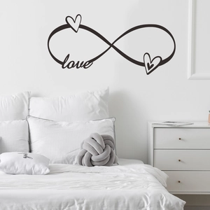 Creative black vinyl Infinity LOVE wall sticker for bedroom and living room decor